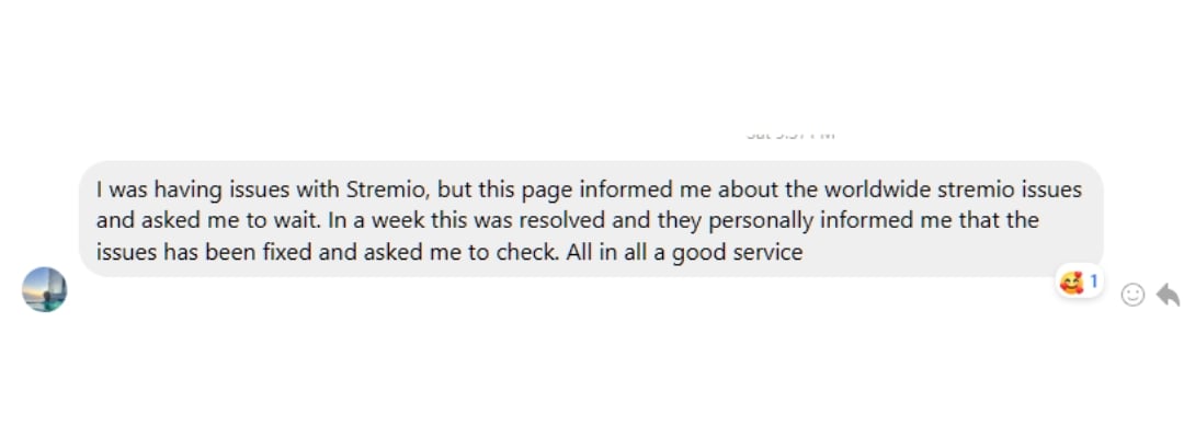 Testimonial Screenshot