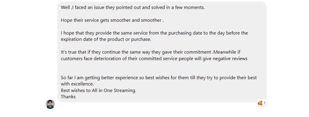 Testimonial Screenshot
